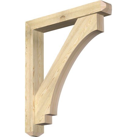 Ekena Millwork Imperial Craftsman Rough Sawn Bracket w/ Offset Brace, Douglas Fir, 6"W x 38"D x 44"H BKT0604X38X44IMP04RDF